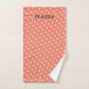 Pretty Peach Polka Dot Pet Dog Drying Towel