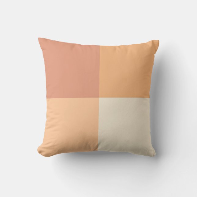 Pretty Peach Squares Cushion (Front)