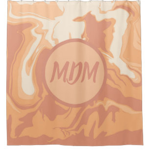 Pretty Peach Swirls Shower Curtain