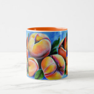 Pretty Peaches Two-Tone Coffee Mug