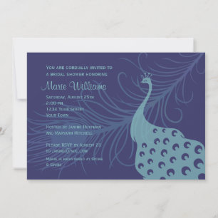 Pretty Peacock Bridal Shower Invitation