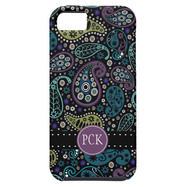 Pretty Peacock Colours Paisley Pattern Case-Mate iPhone Case (Back)
