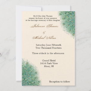 Pretty Peacock Feathers Invitation