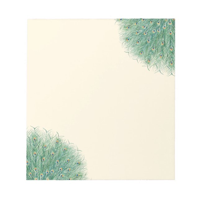 Pretty Peacock Feathers Notepad (Front)