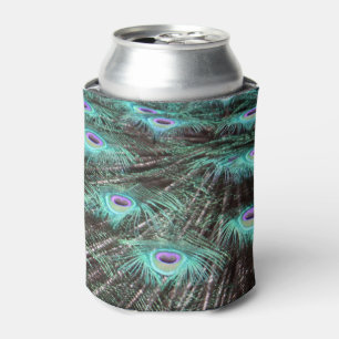 Pretty Peacock Feathers Photo Can Cooler