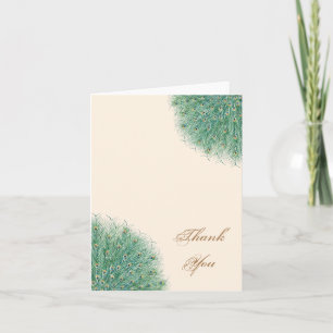 Pretty Peacock Feathers Thank You Card