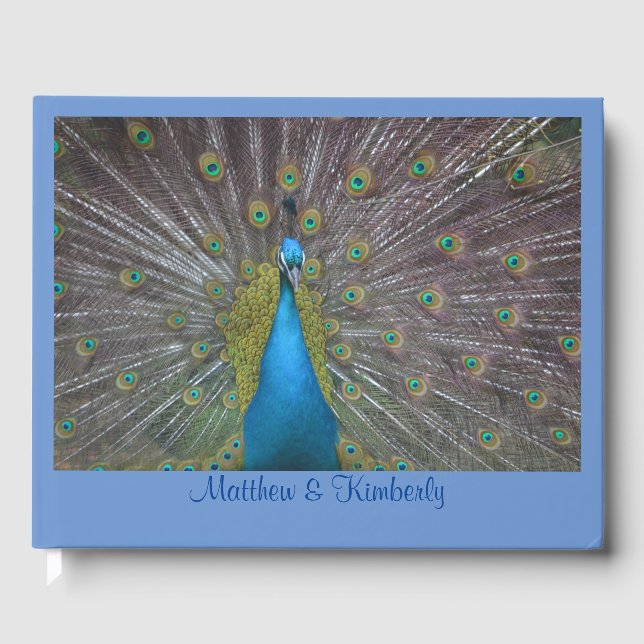 Pretty Peacock Guest Book (Front)