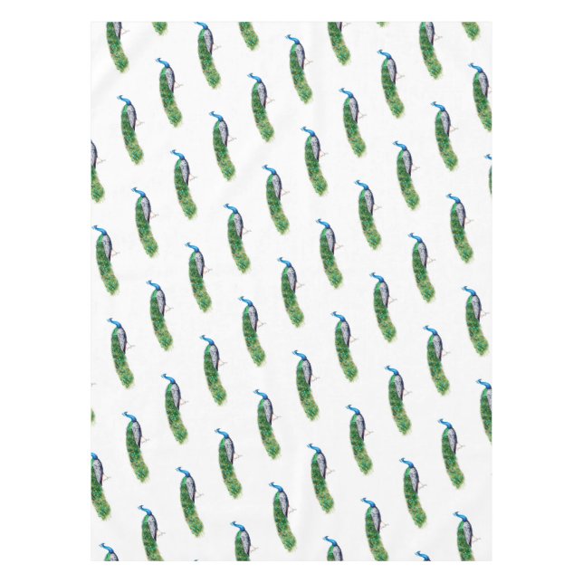Pretty Peacock Tablecloth (Front)