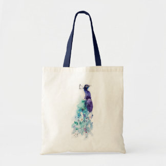 'Pretty Peacock' watercolour Tote