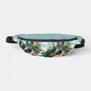 Pretty Peacocks in Forest AI Print Cut Sew Bag