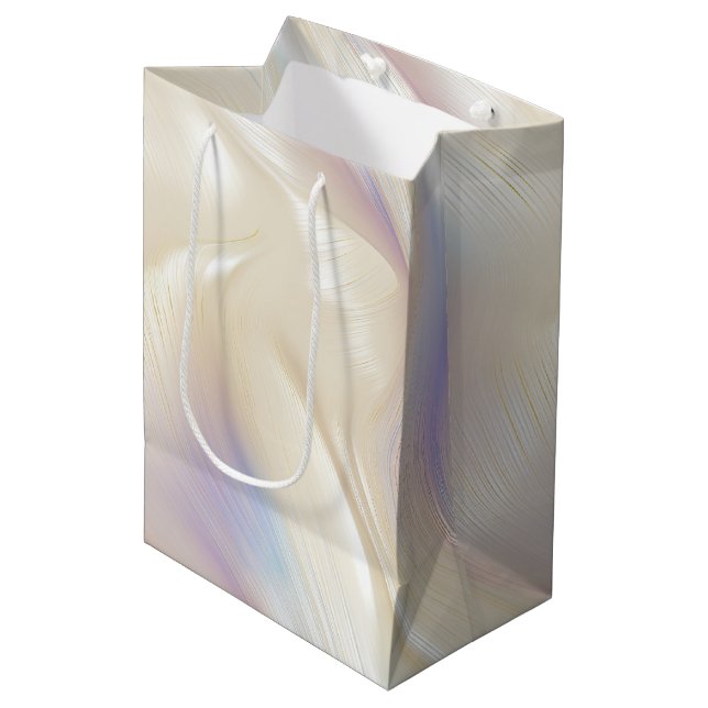 Pretty Pearl Aqua Purple Swirl Medium Gift Bag (Front Angled)