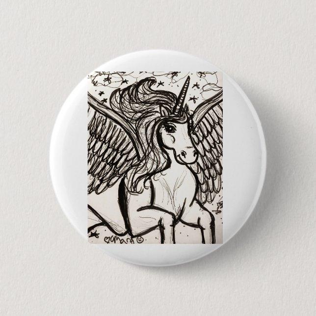 Pretty Pegacorn in Flight 6 Cm Round Badge (Front)