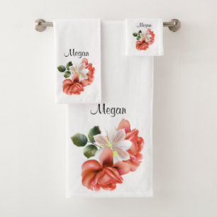 Pretty Peonies Floral Personal Bath Towel Set