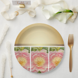 Pretty Peonies in a Row - Paper Plate