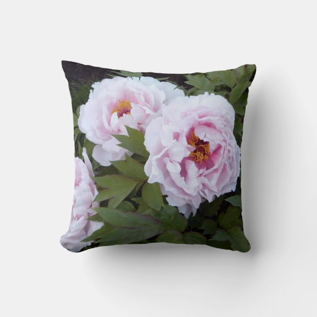 Pretty Peony Throw Pillow (Front)