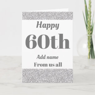 Pretty personalised birthday card from us all 60th