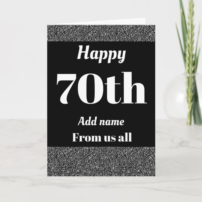 Pretty personalised birthday card from us all 70th (Front)