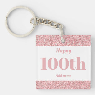 pretty personalised birthday gift keychain 100th