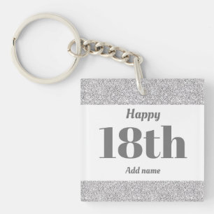 pretty personalised birthday gift keychain 18th