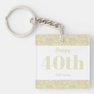 pretty personalised birthday gift keychain 40th