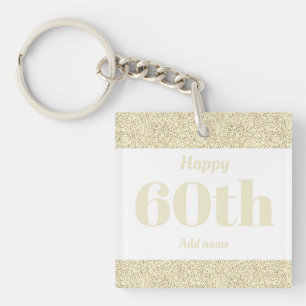 pretty personalised birthday gift keychain 60th