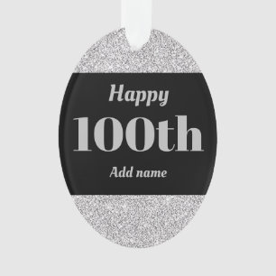 Pretty personalised birthday gift ornament 100th