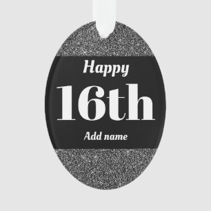 Pretty personalised birthday gift ornament 16th
