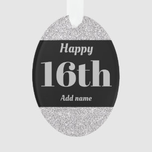 Pretty personalised birthday gift ornament 16th