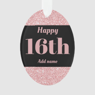 Pretty personalised birthday gift ornament 16th