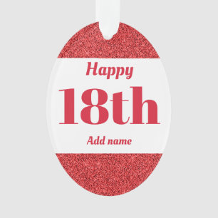 Pretty personalised birthday gift ornament 18th