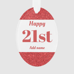 Pretty personalised birthday gift ornament 21st