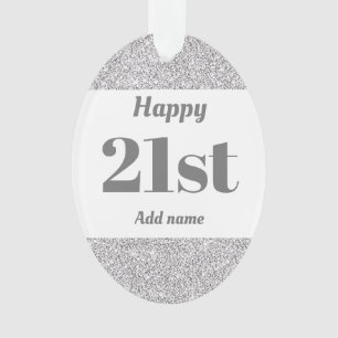 Pretty personalised birthday gift ornament 21st