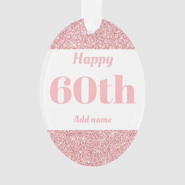 Pretty personalised birthday gift ornament 60th (Front)