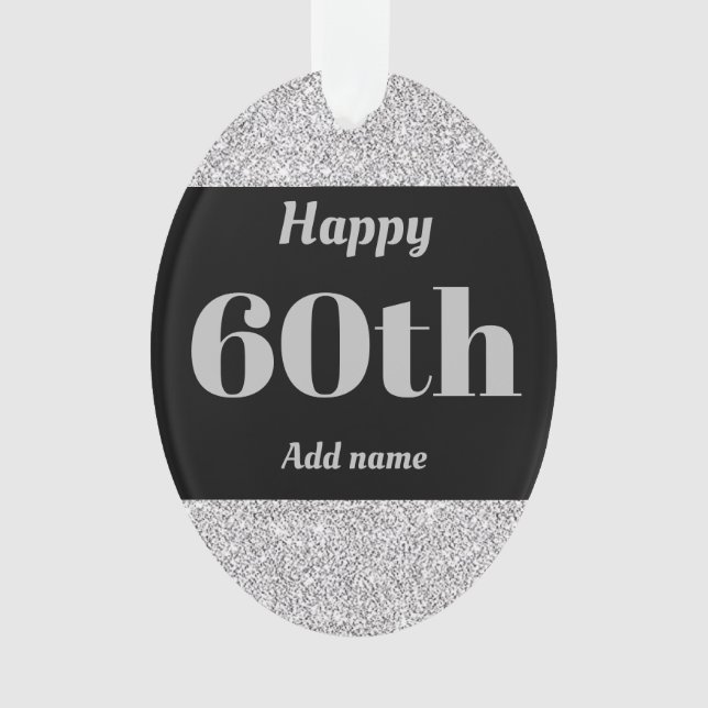 Pretty personalised birthday gift ornament 60th (Front)