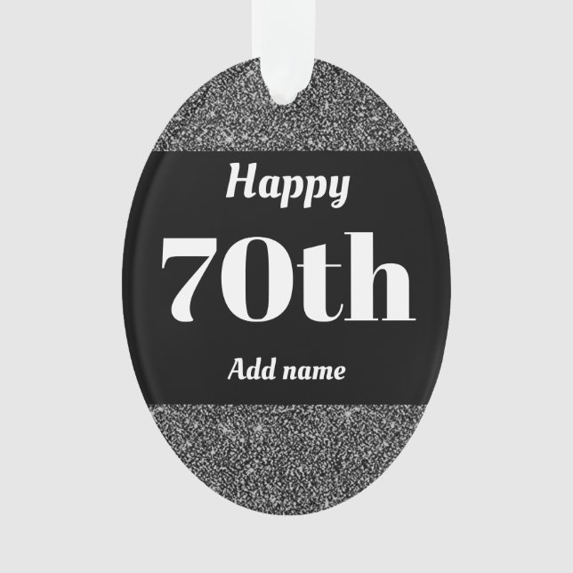 Pretty personalised birthday gift ornament 70th (Front)
