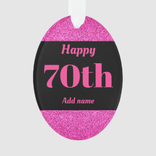 Pretty personalised birthday gift ornament 70th