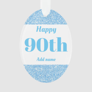 Pretty personalised birthday gift ornament 90th