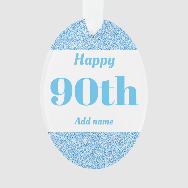 Pretty personalised birthday gift ornament 90th (Front)