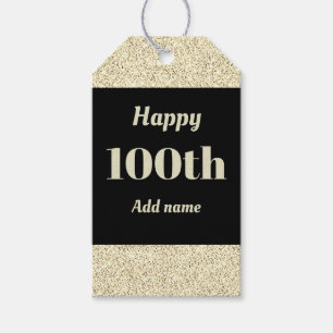 pretty personalised birthday gift tags 100th