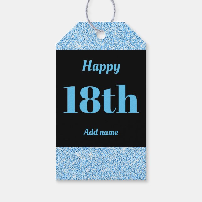 pretty personalised birthday gift tags 18th (Front)
