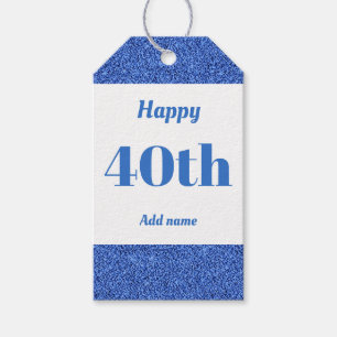 pretty personalised birthday gift tags 40th