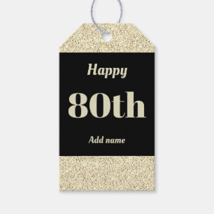 pretty personalised birthday gift tags 80th