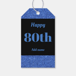 pretty personalised birthday gift tags 80th