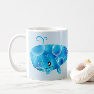 Pretty Personalised Blue Whale Coffee Mug
