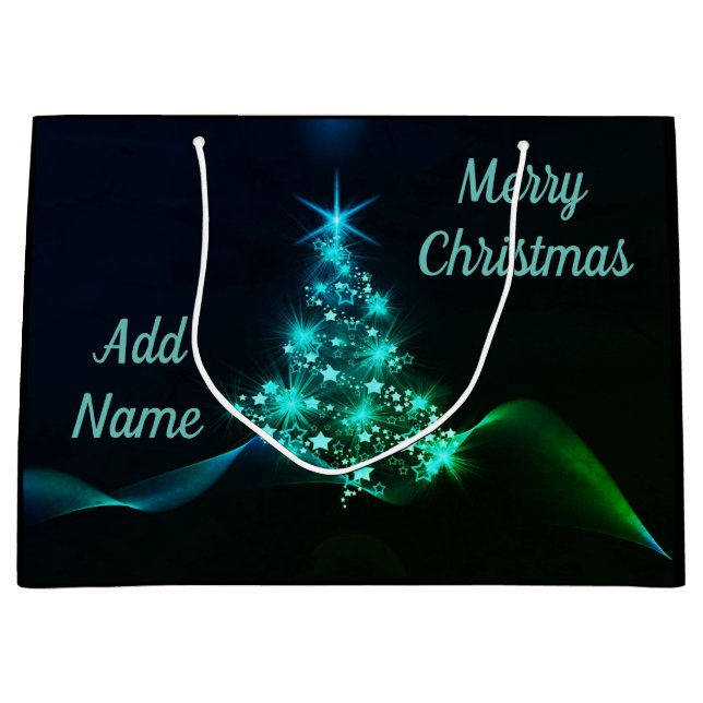 Pretty personalised Christmas gift bag (Front)