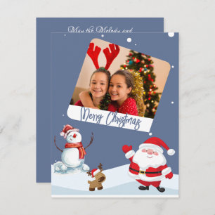 Pretty Personalised Christmas Photo Card