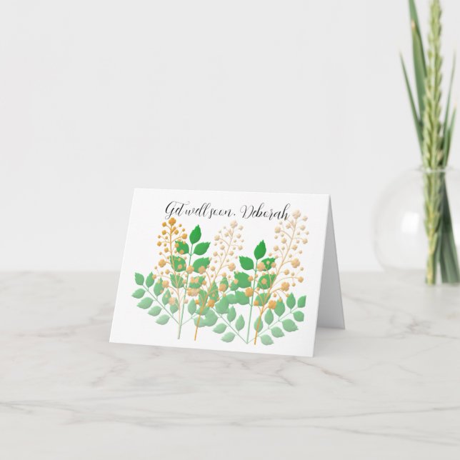 Pretty Personalised Get Well Soon Get Well Card (Front)