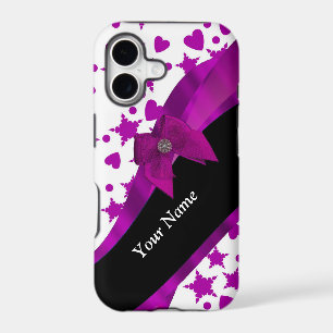 Pretty personalised magenta girly patterned