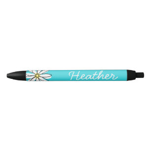 Pretty Personalised Name Daisy Doodle Black Ink Pen