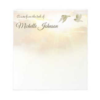 Pretty Personalised Note Pad Sunset Birds